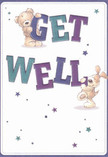 A celebration of cheerful optimism, this get well card radiates warmth and compassion-qualities that echo throughout Mile End. Two delightful characters-a soft teddy bear and a playful puppy-appear to spring off the page, each gently supporting vibrant, oversized letters that spell out 'Get Well.' Dusky indigo and soothing teal fill the bold text, standing confidently against a creamy backdrop that invokes calm and clarity, reminiscent of the fresh morning light on Bow Common Lane. Scattered across the scene are stars in sparkling purples and blues, lending a magical, almost celestial glow of hope. The illustrated fur on both friends is rendered with such soft detail that you can almost feel the reassuring comfort of a kind touch, or the tactile pleasure of a just-delivered Mile End bouquet. There's a sweetness and sincerity here that brings light to even the toughest days-making this card an especially thoughtful companion to a floral gesture for a loved one in recovery anywhere in E3.